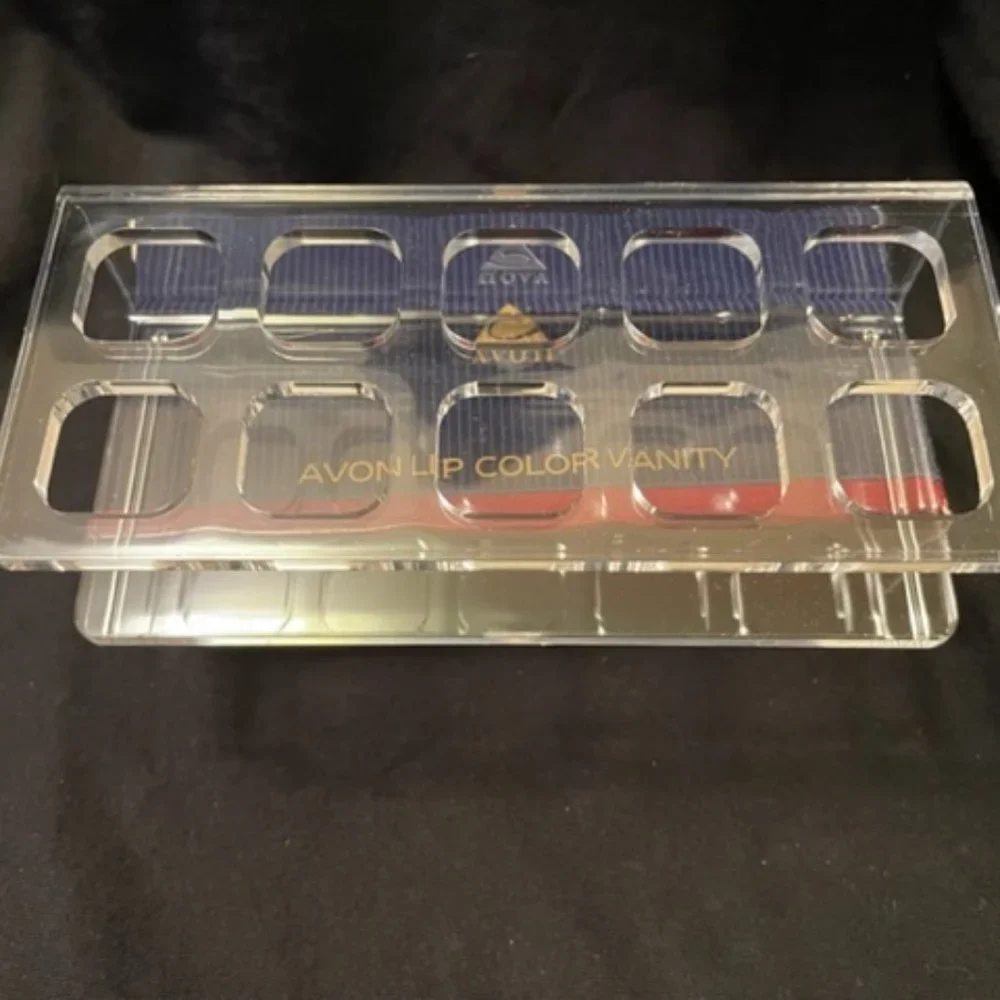 Vintage 1994 Avon Lip Color Vanity 10 slot acrylic holder Lipstick stand New